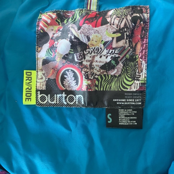 Burton Vibrant Red and Teal Ski Jacket - Picture 2 of 3